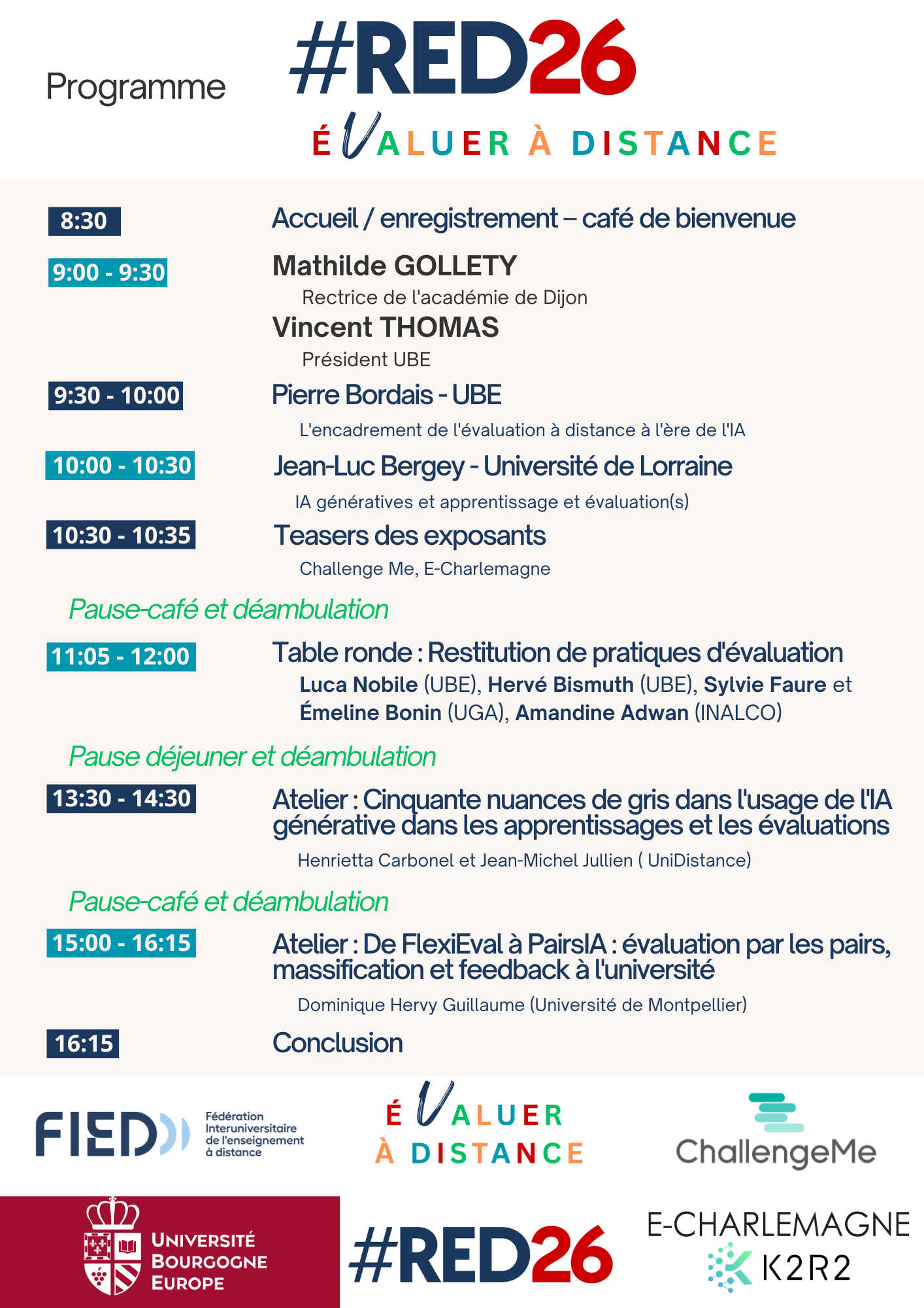 Programme de la #RED26 voir dans le texte de l'article les informations